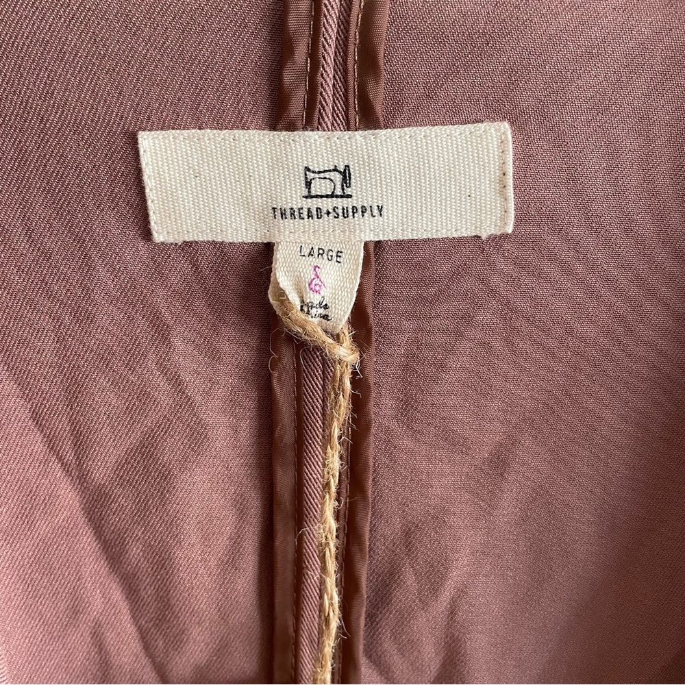 Anthro Thread & Supply open front belted trench coat Large - Picture 7 of 9